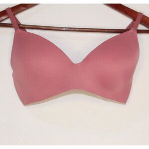 PINK Victoria's Secret 36D Mauve Pink Solid Wear Everywhere Wireless Lightly Bra